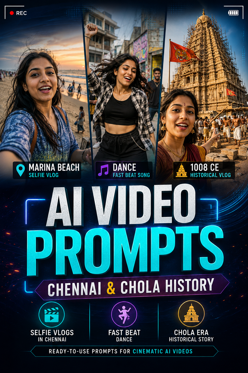 AI Video Prompts for Chennai and Chola History